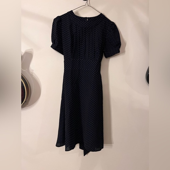 TOPSHOP Navy Polkadot Mini Dress - Picture 5 of 8